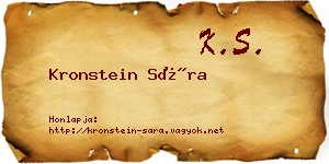 Kronstein Sára névjegykártya